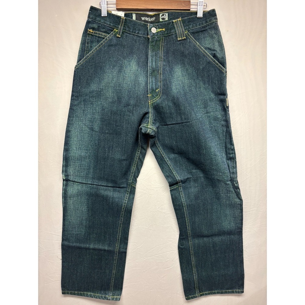 Levi's Silvertab Straight Leg Worker Jeans Mens Blue Faded 32x30‎ Destruct NWT